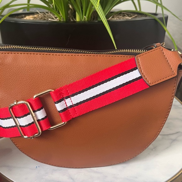 Exspress Chic Brown Crossbody Bag with Red Strap - Picture 9 of 14